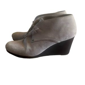 Isaac Mizrahi Wedge Ankle Bootie Boots Tan Suede Size 11 M